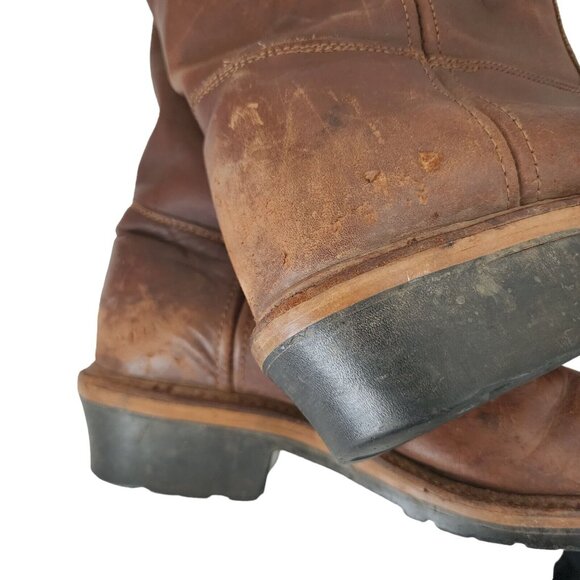 JH Hall Steel Toe Mens Boots 11.5 D Brown Pull On main image 5